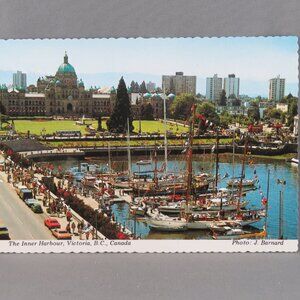 Vintage Postcard - Inner Harbour Victoria Aerial PIcture - Peacock Postcards